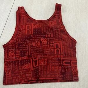 lululemon athletica Red Fitted Crop Tank Top